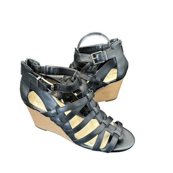 Jessica Simpson Shoes - Jessica Simpson Strappy Gladiators Wedge Sandals Black Size 9.5.